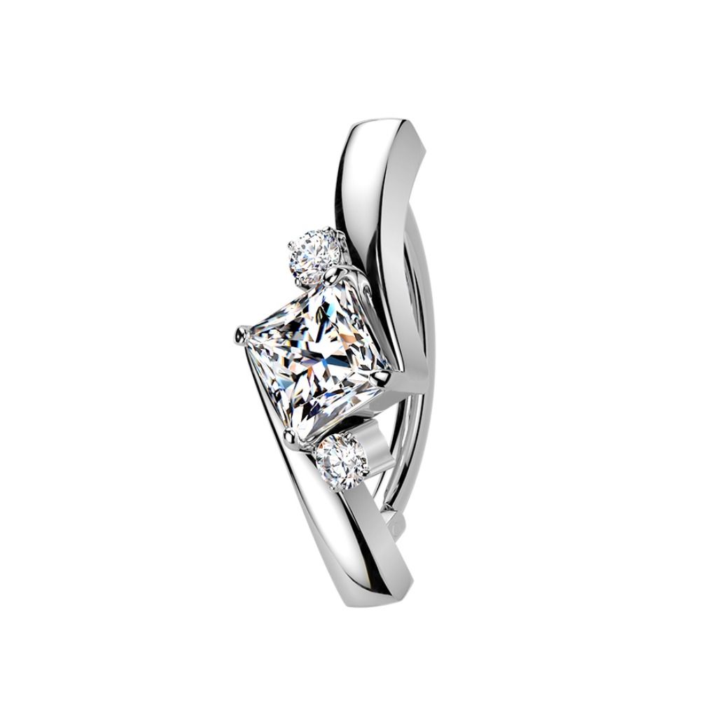 Bauchnabelpiercing aus Titan im Rauten-Design