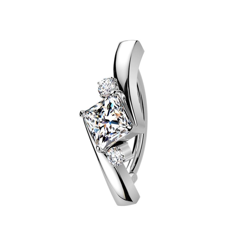 Bauchnabelpiercing aus Titan im Rauten-Design