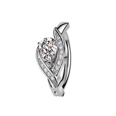 Bauchnabelpiercing mit Kristall-Tropfen