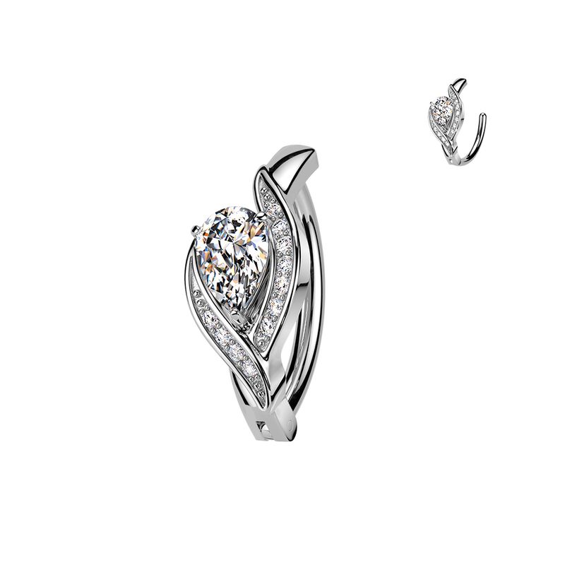 Piercing au nombril goutte de cristal