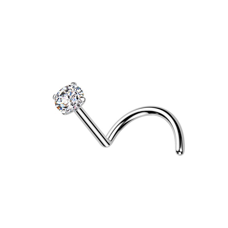 Piercing de nez en titane avec diamant moissanite