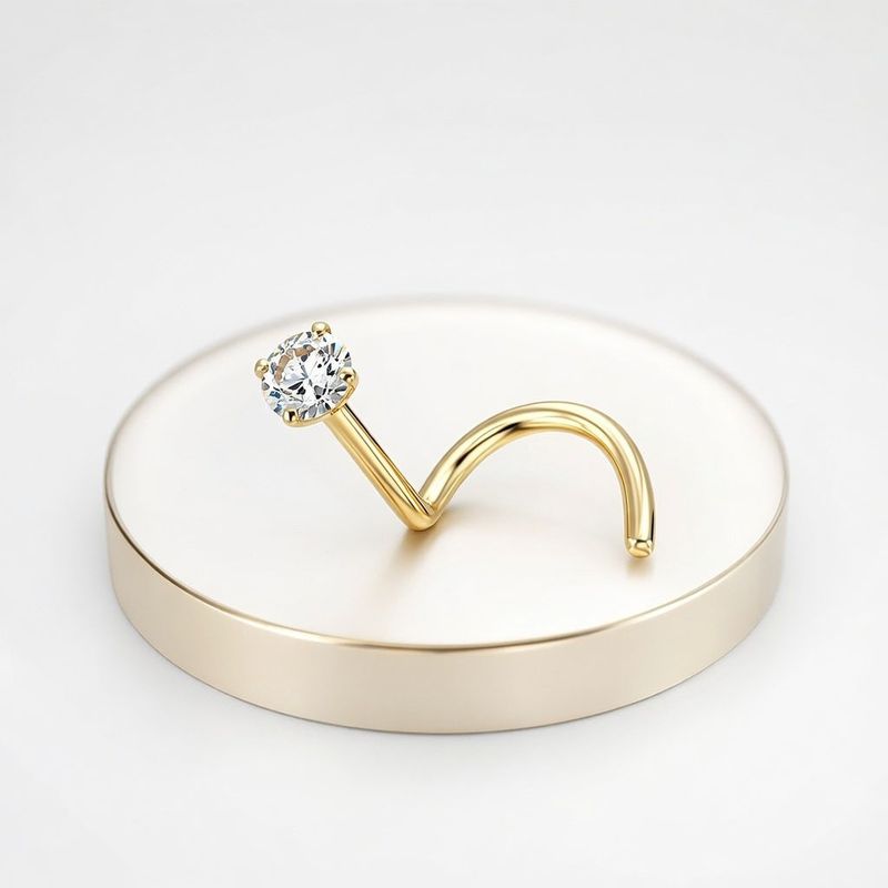 Piercing de nez en titane avec diamant moissanite 24 carats