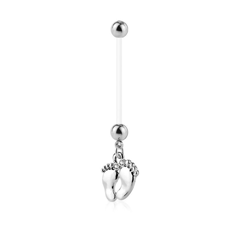 Piercing au nombril de grossesse petits pieds de bébé