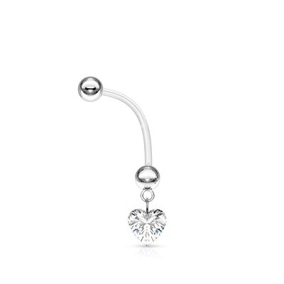 Bauchnabelpiercing Schwangerschaft Herz-Zirkonia