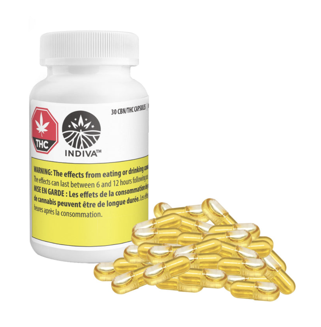 8.82g INDIVA-Sunset CBN/THC Indica 1:1 (30 Capsules)