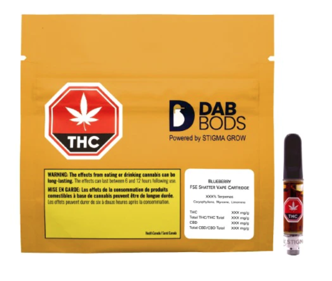 1g DAB BODS-Blueberry Haze FSE Shatter Vape Cartridge
