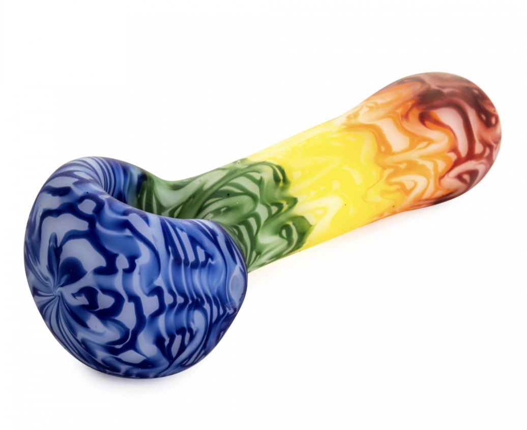 4.5&quot; RED EYE-Rainbow Spoon Pipe w/Neoprene bag