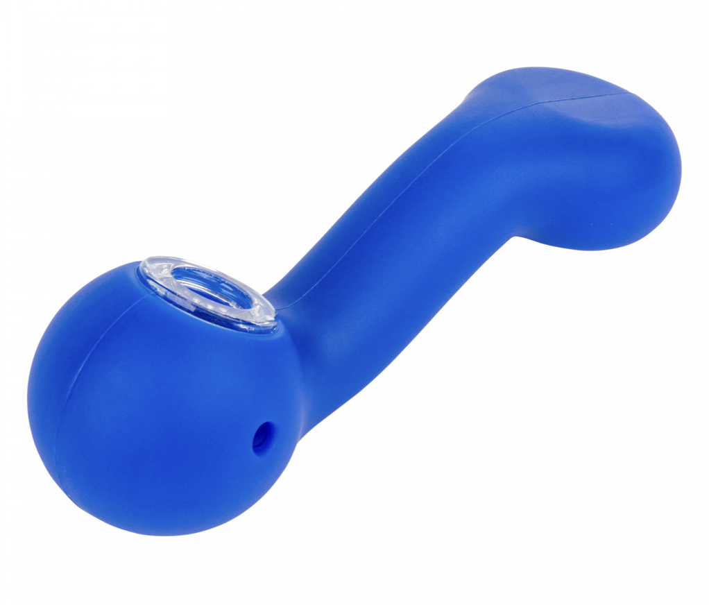 LIT-Silicone Round Sherlock Hand Pipe W/Glass Bowl | Various Colours