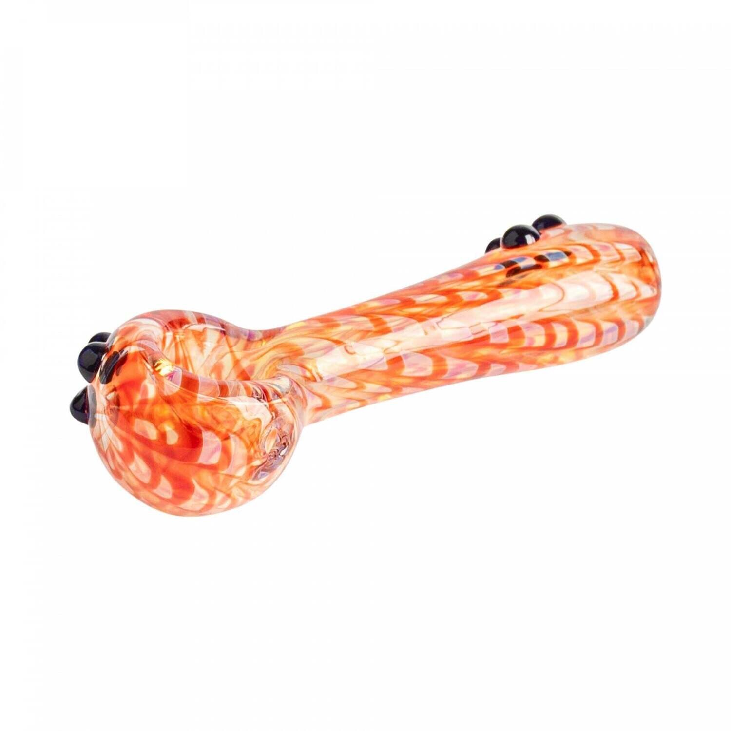 3.75” RED EYE-Red Zippy Spoon W/6 Dots Hand Pipe