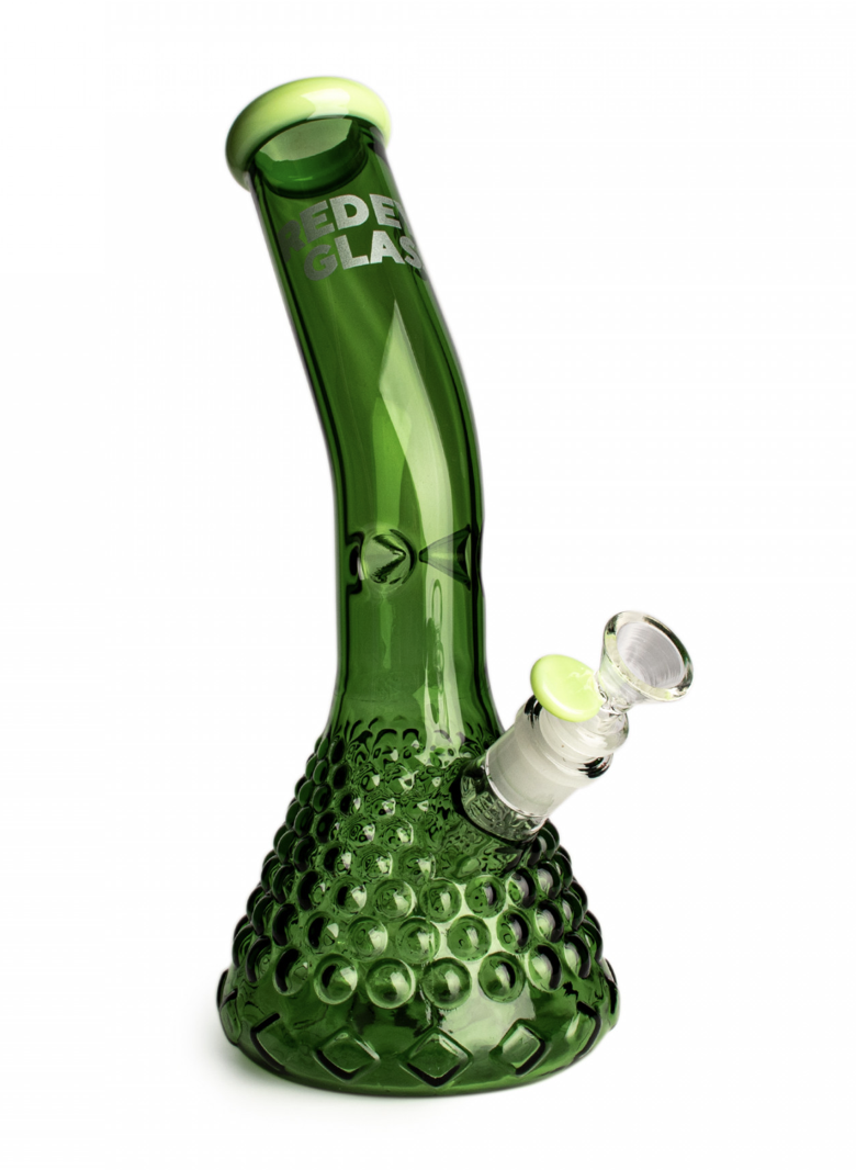 White Cronus Lean Back Beaker Bong W/Textured Base