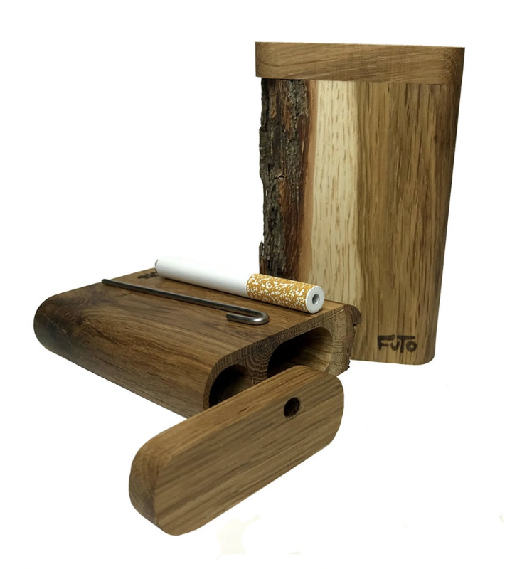 FUTO-Stash X | Wood Live Edge XL Dugout + Glass Bat