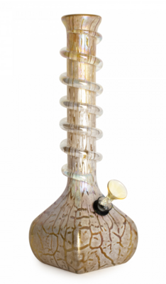 13&quot; RETRO GLASS-Platinum Metallic Xanthi Bong w/wrap