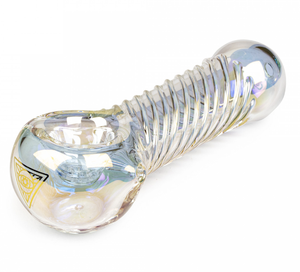 4.5” RED EYE-Rainbow Metallic Terminator Finish ‘Big Twister’ Hand Pipe