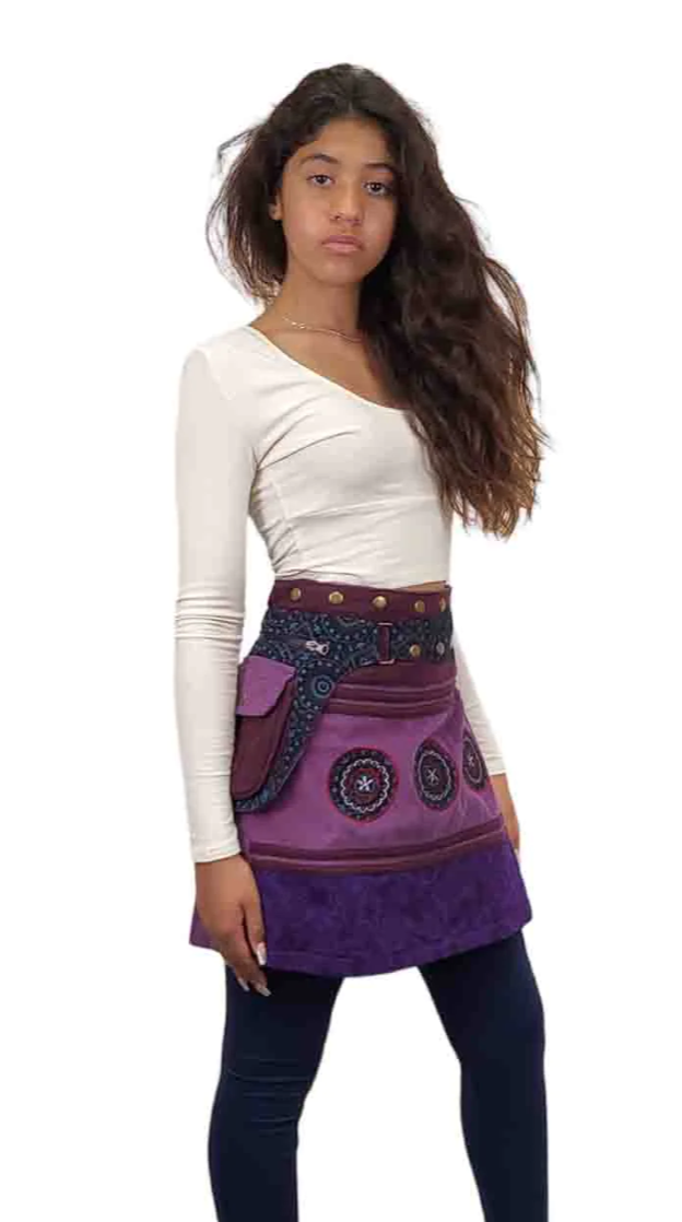 SALMO CANNABIS-Salinas Skirt Corduroy, Colour: Purple