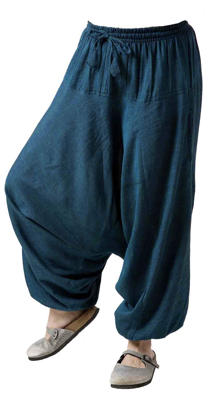 SALMO CANNABIS-Solid Harem Pants O/S, Colour: Teal