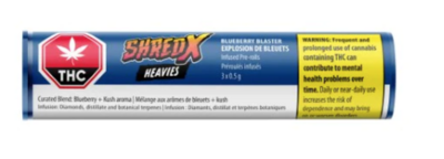 1.5g SHRED X-Blueberry Blaster Heavies Infused PR 3x.5g PRICE DROP! SAVE $2!