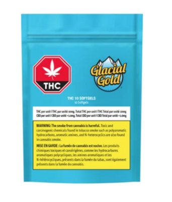 3.45g GLACIAL GOLD-THC 10 Softgels 10/pack