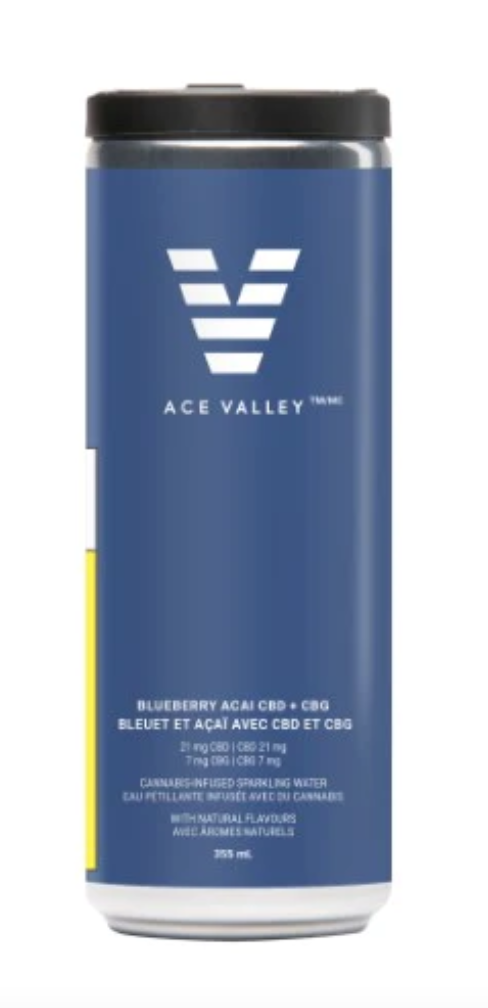 355ml ACE VALLEY-Blueberry Acai CBD + CBG Sparkling Water