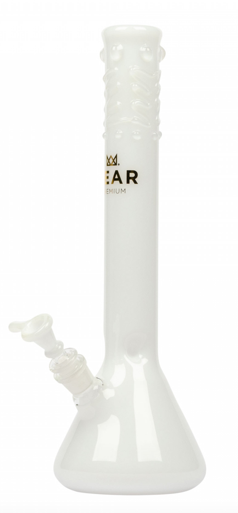 14” GEAR PREMIUM-Beaker Tube Bong w/Worked Top WHITE
