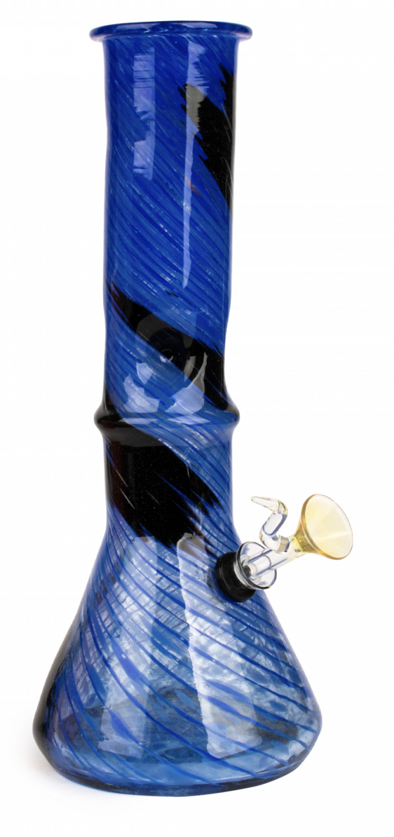 12” RETRO GLASS-Beaker Base Bong w/Ice Pinch
