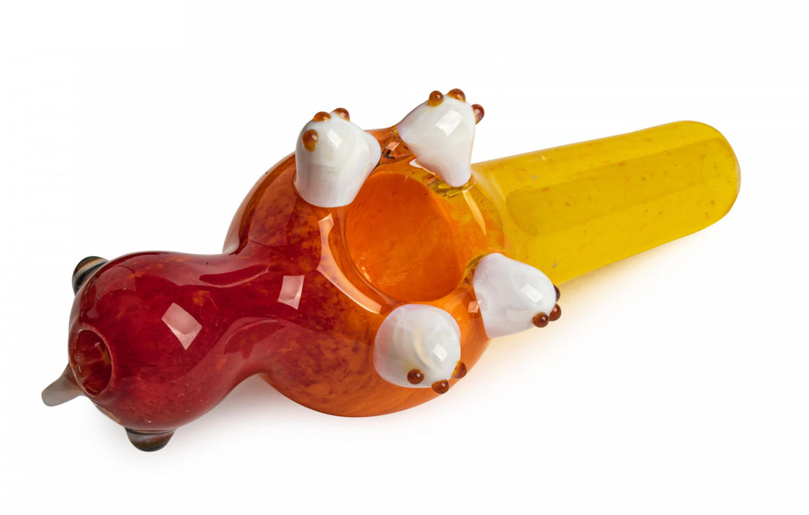 4.5” RED EYE-Rasta Dinosaur Jr. Hand Pipe w/Neoprene Bag