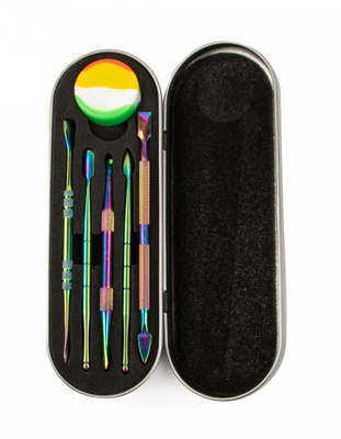 TOOLS | LIT SILICONE-Anodized Dabber Set w/Carrying Case &amp; Dab Jar