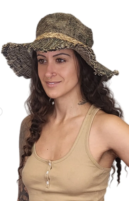 SALMO CANNABIS-Tamarindo Wire Rim Fringe Hat
