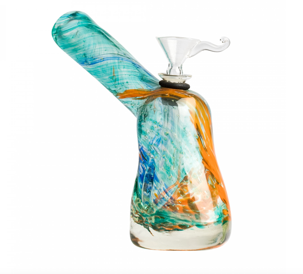 6” RETRO-Glow-in-the-Dark Pistol Grip Bubbler