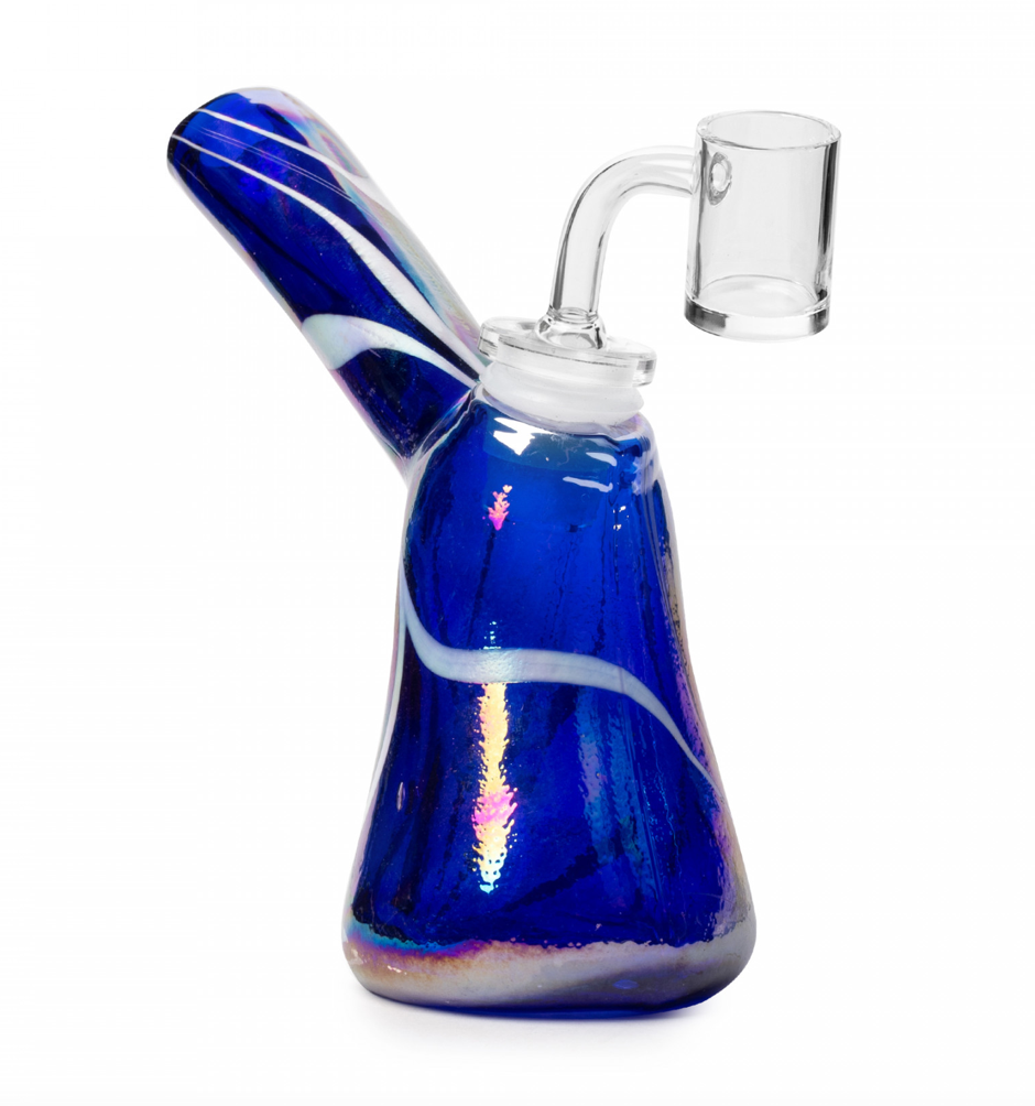 6” RETRO GLASS-Platinum Metallic Chopper Concentrate Dab Rig