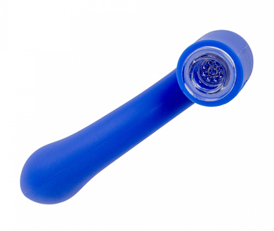 5" LIT SILICONE-Sherlock Pipe w/Glass Bowl VARIOUS COLOURS