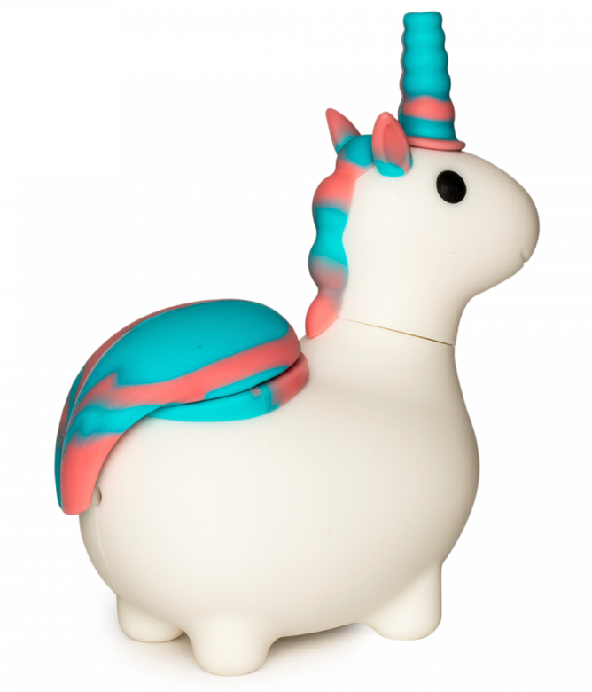 4.75” LIT-Blue Unicorn Silicone Hand Pipe w/Glass Bowl