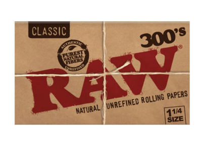 RAW- 300’s Classic Natural Unrefined Rolling Papers 1 1/4