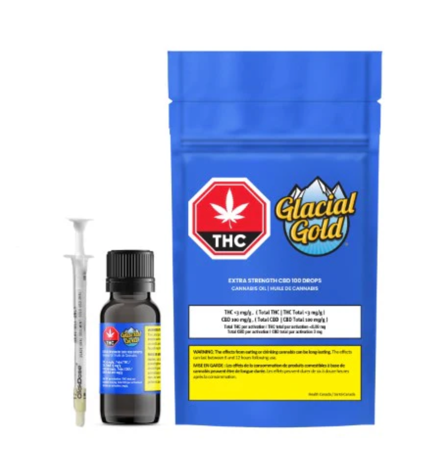 28.5g GLACIAL GOLD-Extra Strength CBD 100 Drops (CBD Oil)