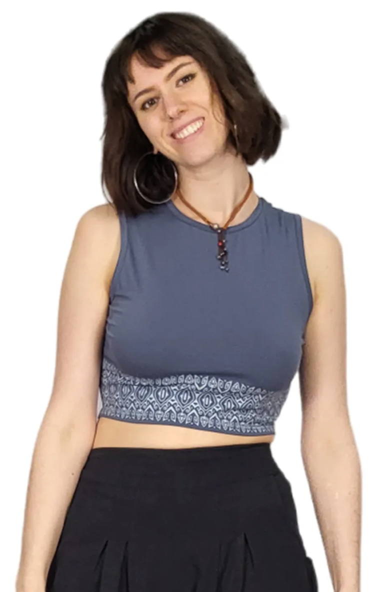 SALMO CANNABIS-Ada Organic Cotton Cropped Tank Top