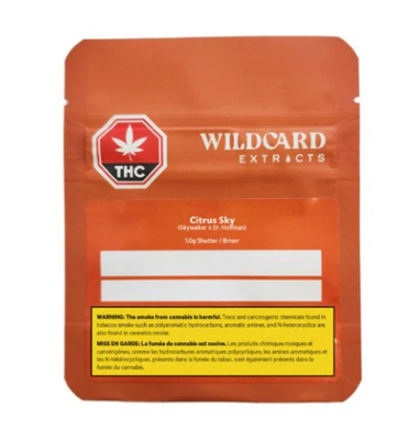 1g WILDCARD x COAST MOUNTAIN CANNABIS-Citrus Sky Shatter LTO