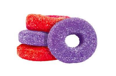 14g OLLI O’S-Sour Grape &amp; Strawberry THC/CBC/CBD Chews