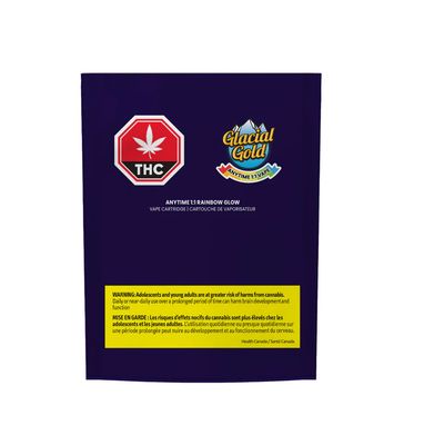 1g GLACIAL GOLD-Rainbow Glow Anytime 1:1 Vape Cartridge