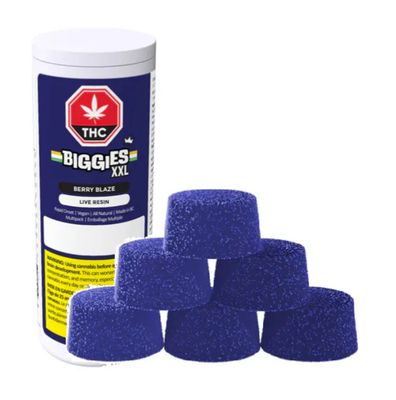 48g BIGGIES-Berry Blaze Live Resin Chews 6/pack 60mg THC