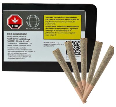 2.5g ROGWORLD-Bong Guru Rockstar PR 5x.5g