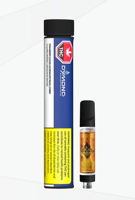 1g DYMOND-Strawberry Clouds Live Resin + Distillate Ceramic Vape Cartridge