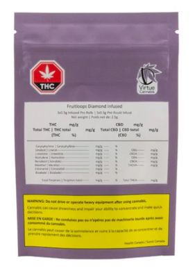 2.5g VIRTUE-Fruitloops Diamond Infused PR 5x.5g