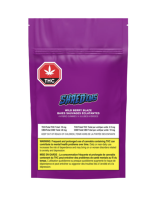 18g SHRED'EMS-Wild Berry Blaze 4/pack Gummies