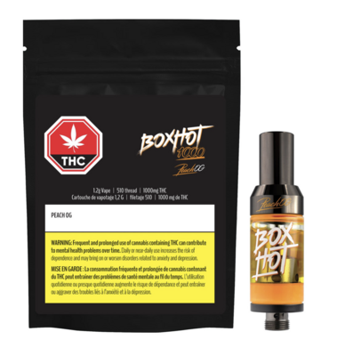 1.2g BOXHOT 1000-Peach OG Vape Cartridge PRICE DROP! SAVE $8