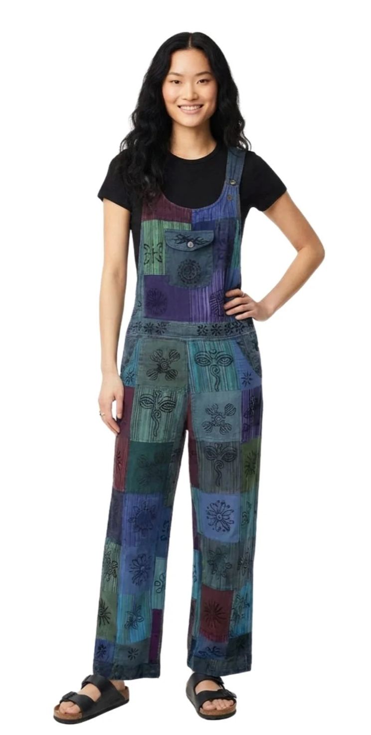 SALMO CANNABIS-Patchouli Patchwork Overalls