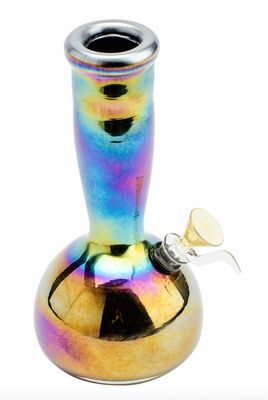 8” RETRO GLASS-Platinum Metallic Aerolite Bubble Bong