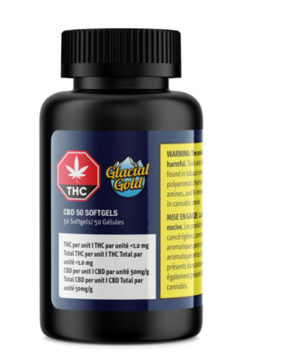 17.3g GLACIAL GOLD-CBD 50 Softgels 50/pack