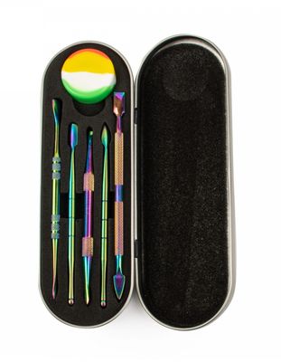 TOOLS | LIT SILICONE-Anodized Dabber Set w/Carrying Case &amp; Dab Jar