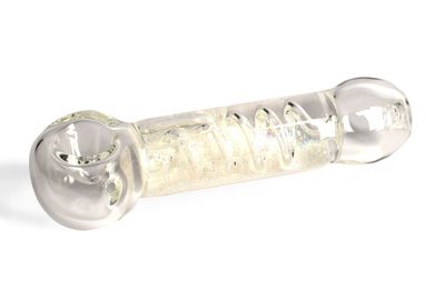 4.5" RED EYE-Sparkle Chiller Coil Hand Pipe w/Neoprene Bag