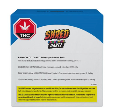 28g SHRED’EMS-Rainbow OZ Dartz Combo Variety Pack PR 70x.4g