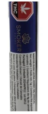 1g SMOKER FARMS-Master Kush Ultra Honey Oil Vape Cartridge